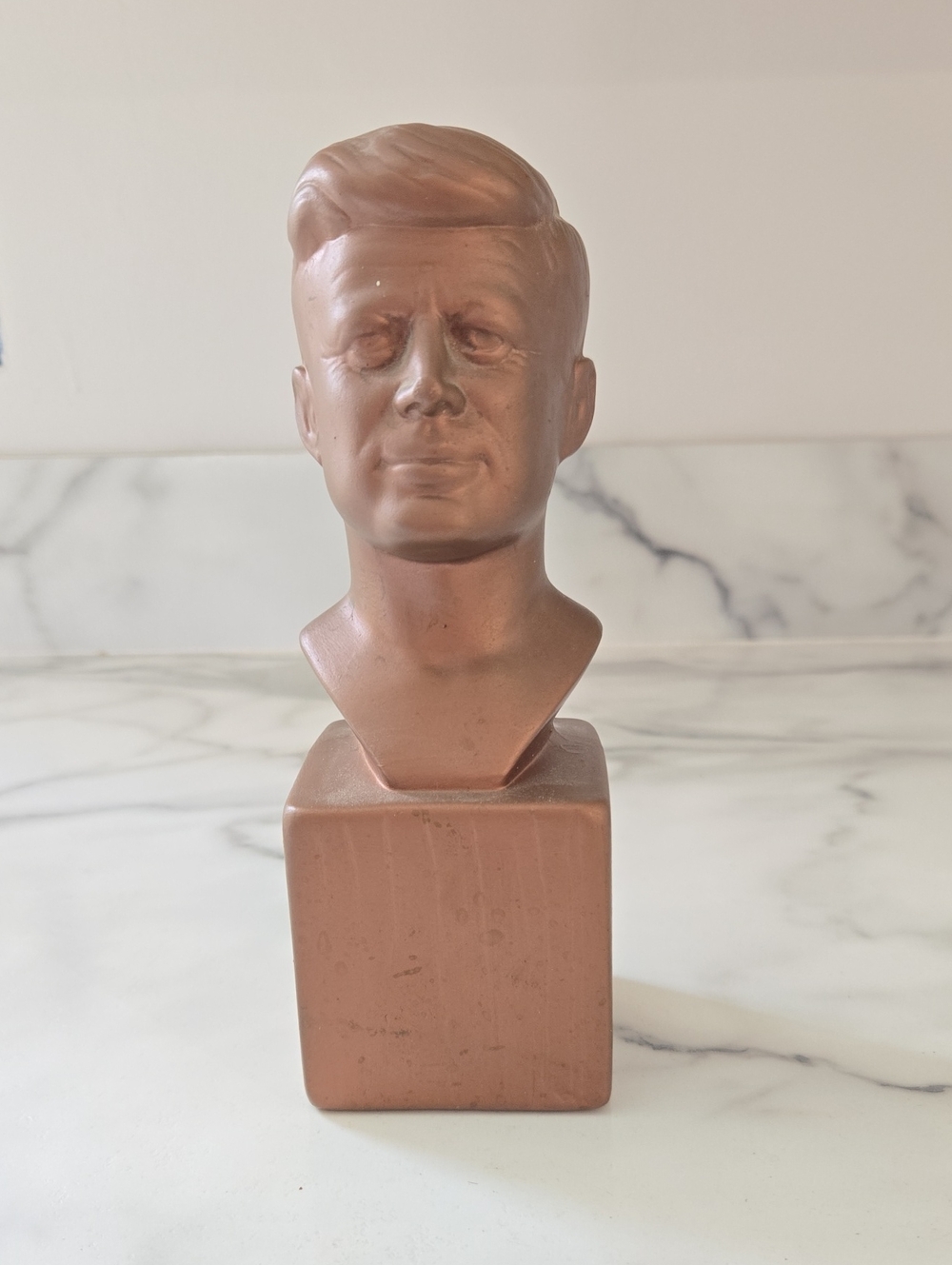 vintage ceramic bust sculpture of President John F. Kennedy 1960s
